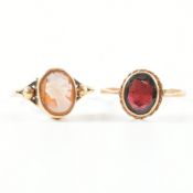 TWO HALLMARKED 9CT GOLD RINGS