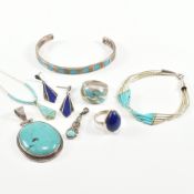 COLLECTION OF ASSORTED SILVER & WHITE METAL JEWELLERY
