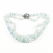 AQUAMARINE PEARL & GEMSTONE SET NECKLACE