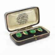 VINTAGE 18CT GOLD & JADE CUFFLINKS