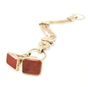 19TH CENTURY GOLD & CARNELIAN CHATELAINE CHAIN & SEALS