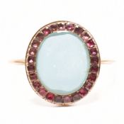 GEORGIAN GOLD & GARNET LOCKET RING