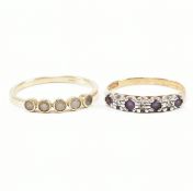 TWO HALLMARKED 9CT GOLD & DIAMOND RINGS