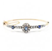 1920S SAPPHIRE & DIAMOND CLUSTER BANGLE