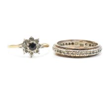 TWO HALLMARKED 9CT GOLD STONE SET RINGS
