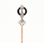 CARTIER PARIS FRENCH ONYX & DIAMOND STICK PIN