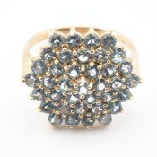 HALLMARKED 9CT GOLD & TOPAZ CLUSTER RING