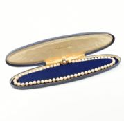HALLMARKED 9CT GOLD & SAPPHIRE CLASPED PEARL NECKLACE