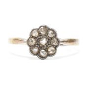 ANTIQUE 18CT GOLD & DIAMOND CLUSTER RING