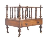VICTORIAN WALNUT CANTERBURY MAGAZINE RACK STAND