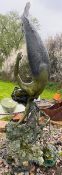 LARGE CONTEMPORARY BRONZE WORKED MERMAID SCULPTURE