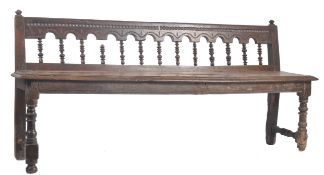 17TH CENTURY SPANISH CONTINENTAL WALNUT ECCLESIASTIC BENCH