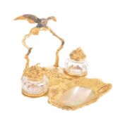 19TH CENTURY FRENCH PALAIS ROYAL GILT & ORMOLU EAGLE INKWELL