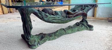 CONTEMPORARY BRONZE WORKED COFFEE TABLE