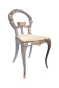 REGENCY 19TH CENTURY MOTHER OF PEARL INLAID HALL CHAIR