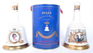 THREE COMMEMORATIVE BELL'S WHISKY WADE DECANTERS