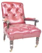 19TH CENTURY VICTORIAN LEATHER GENTLEMANS CLUB ARMCHAIR