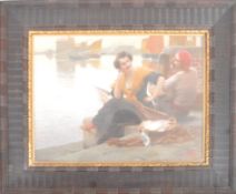 ALOIS HANS SCHRAM (1864-1919) OIL ON BOARD PORTRAIT PAINTING