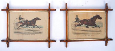 TWO ARTS & CRAFTS 19TH CENTURY FRAMED HORSE ENGRAVINGS