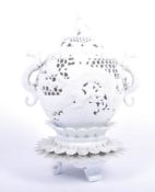 19TH CENTURY BLANC DE CHINE DRAGON & BEEHIVE VASE