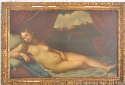 18TH CENTURY OIL PAINTING SET WITHIN A 19TH CENTURY FRAME