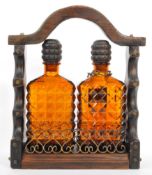 CONTEMPORARY TWO SQUARE DECANTER TANTALUS