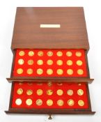 DANBURY MINT 1987 SILVER 22CT GOLD PLATED SOVEREIGN SET