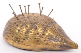 W. AVERY & CO - 19TH CENTURY BRASS HEDGEHOG PIN CUSHION