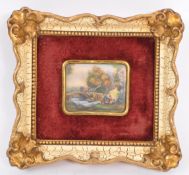 20TH CENTURY MINIATURE FRAMED PAINTING OF LANDSCAPE