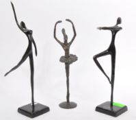 MODERNIST BRONZE DANCING STATUE FIGURINES BY BODRUL KHALIQUE