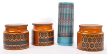THREE HORNSEA HEIRLOOM STORAGE JARS & SURREY CERAMICS VASE
