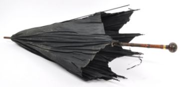 19TH CENTURY VICTORIAN INLAID PIQUE UMBRELLA