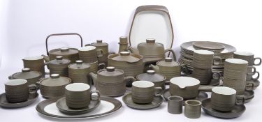 LARGE VINTAGE CHEVRON STONEWARE DINNER TEA SERVICE BY DENBY