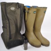 PAIR OF LE CHAMEAU GREEN WELLINGTON BOOTS