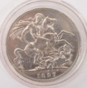 19TH CENTURY VICTORIAN 1897 SILVER CROWN COIN