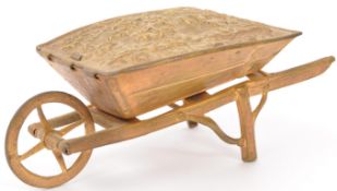 19TH CENTURY AVERY & CO BRASS NEEDLE CASE - WHEELBARROW