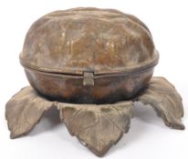 W. AVERY & SONS - 19TH CENTURY BRASS NEEDLE CASE - HAZELNUT