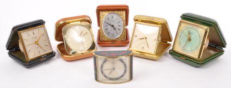 COLLECTION OF 20TH CENTURY CASED TRAVEL CLOCKS