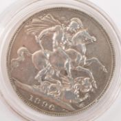 19TH CENTURY VICTORIAN 1896 SILVER CROWN COIN