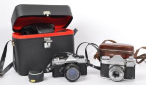TWO VINTAGE MID CENTURY ZEISS & FUJINON PHOTOGRAPHIC CAMERAS