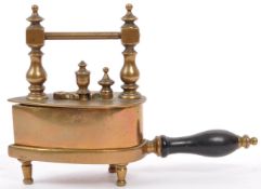 19TH CENTURY PORTABLE BRASS TRAVEL HANDLE IRON