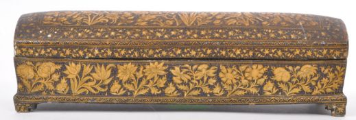LATE 19TH CENTURY JAPANNED HAND PAINTED DOMED TOP TRINKET BOX