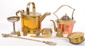 COLLECTION OF ASSORTED ANTIQUE & LATER BRASS ITEMS