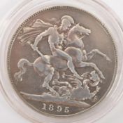 19TH CENTURY VICTORIAN 1895 SILVER CROWN COIN