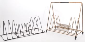 TWO 20TH CENTURY ATOMIC RECORD / VINYL DESK HOLDERS