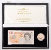 ROYAL MINT 2012 GOLDEN JUBILEE SILVER PROOF COIN & BANKNOTE