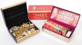 COLLECTION OF VINTAGE RETRO CUFFLINKS AND GROOMING KIT