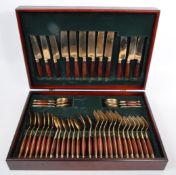 MID CENTURY DANISH & GILT METAL CUTLERY CANTEEN