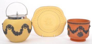 WEDGWOOD ANTICO ROSSO JASPERWARE PLANTER - PLATE - BARREL