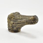 BRASS CROCODILE HEAD VESTA CASE